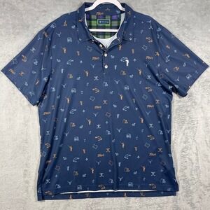 William Murray Golf Polo Mens XL Navy Titos Vodka Texas Short Sleeve Shirt